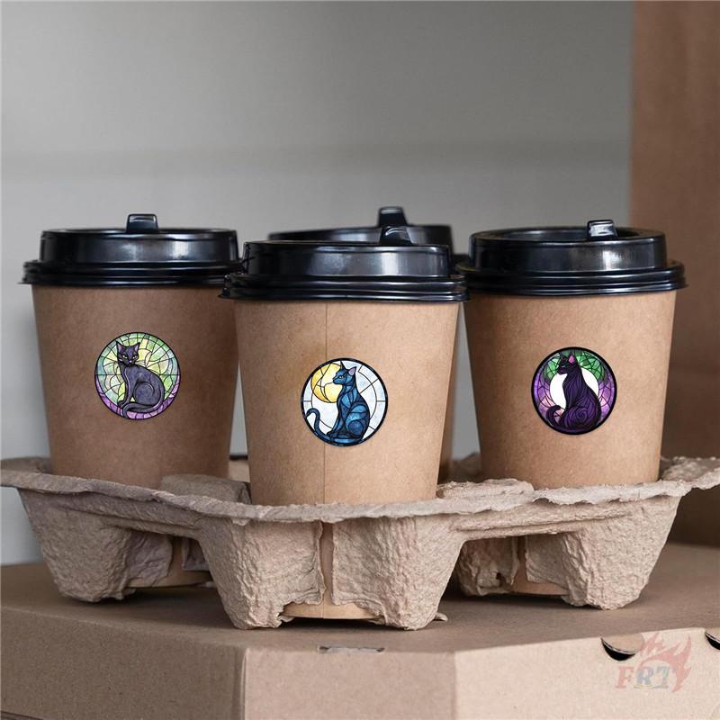 500Pcs/Roll Black Cats Under The Moonlight Kids Rewards Stickers - DIY Scrapbooks Album Decor Sealing Label Decals