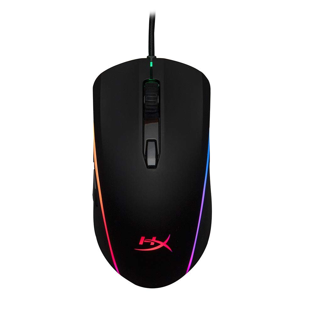 

Ігрова миша HyperX Pulsefire Surge RGB для геймерів, оптична роздільна здатність, регульована перемикач Omron, 2 роки гарантії 4P5Q1AA HX-MC002B ( )