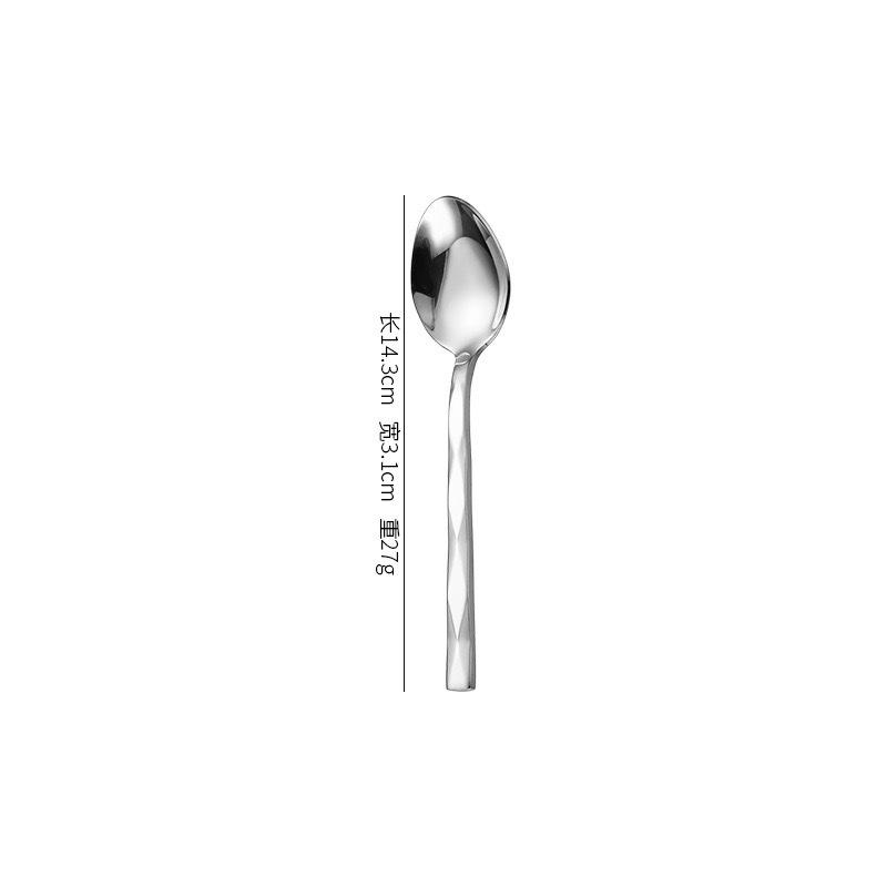 Diamond Handle 410 Stainless Steel Western Tableware: 5-Piece Knife, Fork & Spoon Set