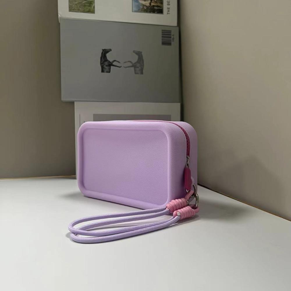 Reißverschluss Geldbörse Einfarbig Kosmetiktasche Fashion Square Brieftasche Kopfhörer