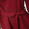 VONDA 2PCS Women Batwing Sleeve Belt Blouse and Pants Casual Oversized Two Picecs Sets Outfits