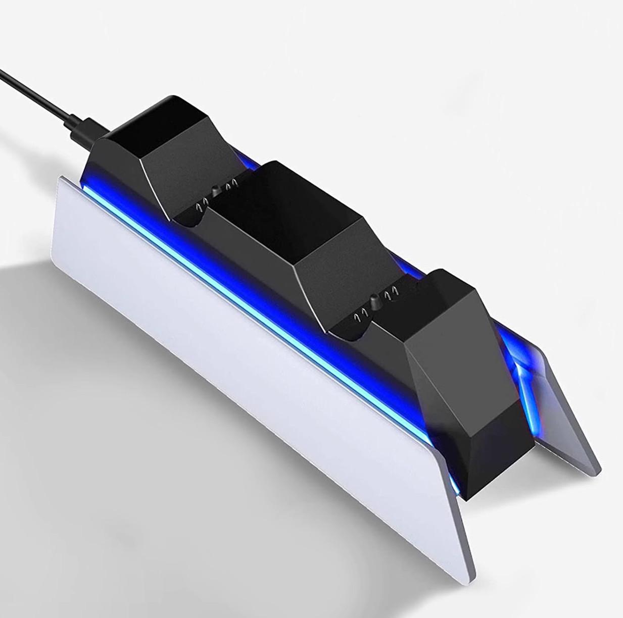 PS5 Dual Charging Dock with RGB Lights for Game Controllers