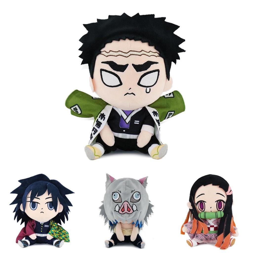 17cm Demon Slayer Xmas Gifts Plush Toys Set Nezuko Tanjiro Giyuu Inosuke Zenitsu