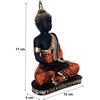 Meditating Buddha Statue For Home Decor Idol/Showpiece Decorative Showpiece - 17 Cm  (Polyresin, Orange)