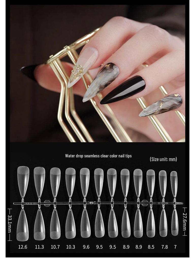 Frosted Almond & Square Nail Tips - No Filing Needed, Full/Half Cover, Ideal for Salons