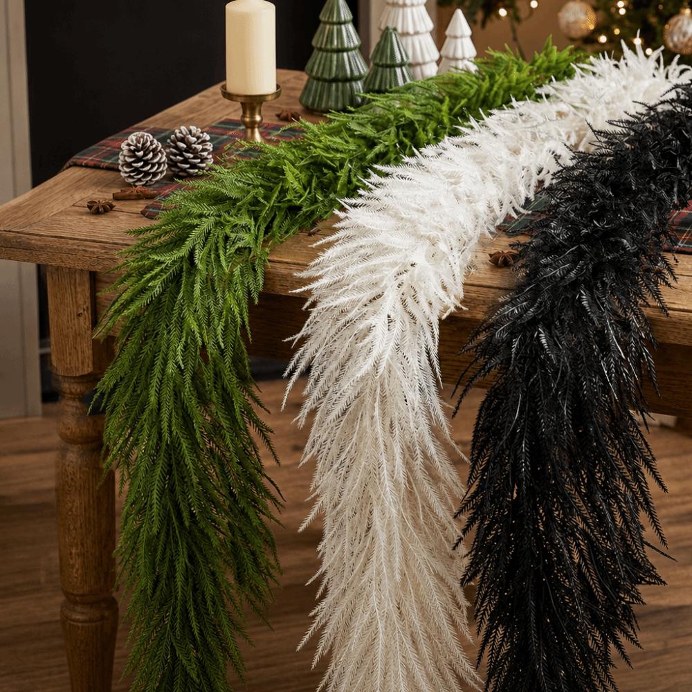 Multicolor Artificial Pine Rattan Norfolk Pine Faux Pine Garland Festival Ornament