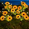 Solar Sunflower Garden Light, Waterproof Outdoor Lawn Lamp with Firefly LED Lights, Automatic On/Off Solar Powered Landscape Lamp Patio Walkway