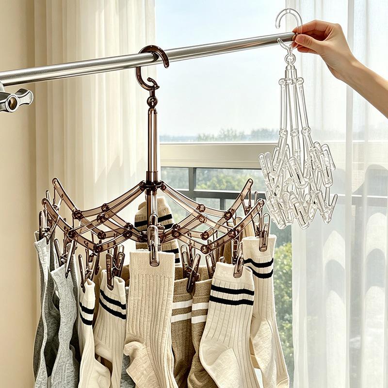 Wall-Mounted Clothes Drying Rack with Suction Cups for Socks and Underwear