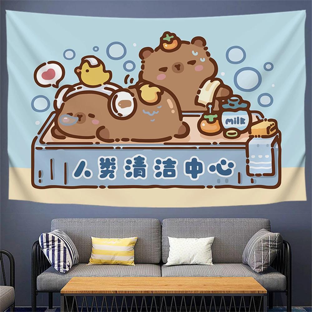 

Capybara Influencer Living Room Decoration Tapestry Background Hanging Cloth Bedroom Background Cloth room decor aesthetic 74x94cm(29x37in)