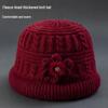 Thickened Woolen Fisherman Hat for Middle-Aged & Elderly Women - Warm, Velvet-Lined, Knitted Hat for Autumn & Winter