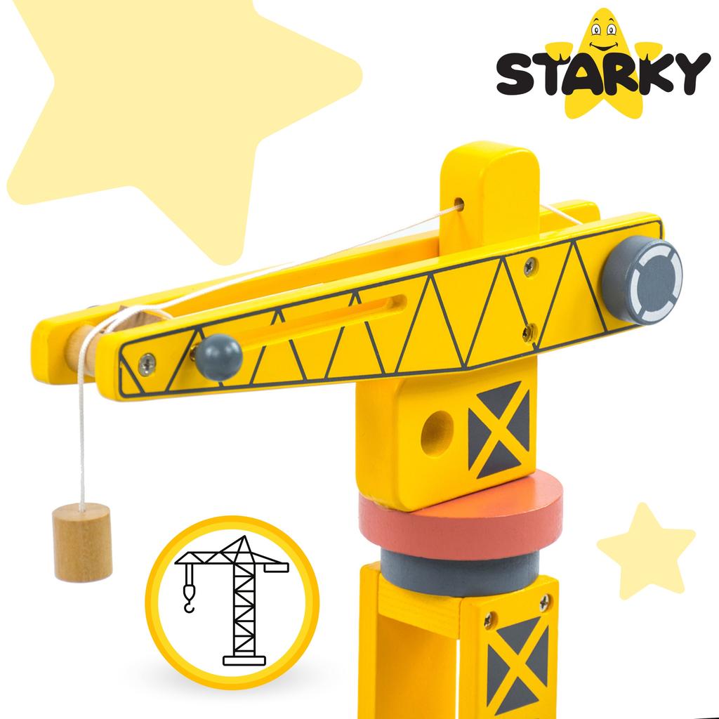 Wooden Crane Toy Crane for Children Seaport Ship Containers