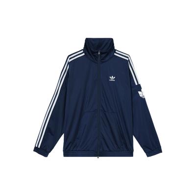 adidas Originály Séria Trefoil Retro Mäkká Pohodlná Univerzálna Športová Pruhovaná Bunda s Dlhým Rukávom Unisex Bunda Tmavomodrá JL8398