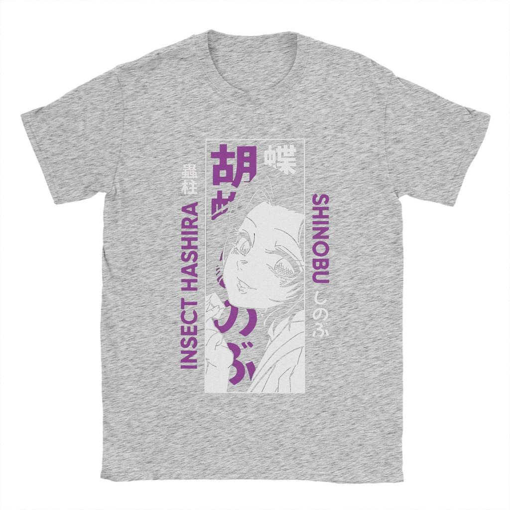 Kreative Kochou Shinobu T-Shirts Herren Rundhals Reine Baumwolle T-Shirts Kurzarm Tees Neuankömmling Kleidung