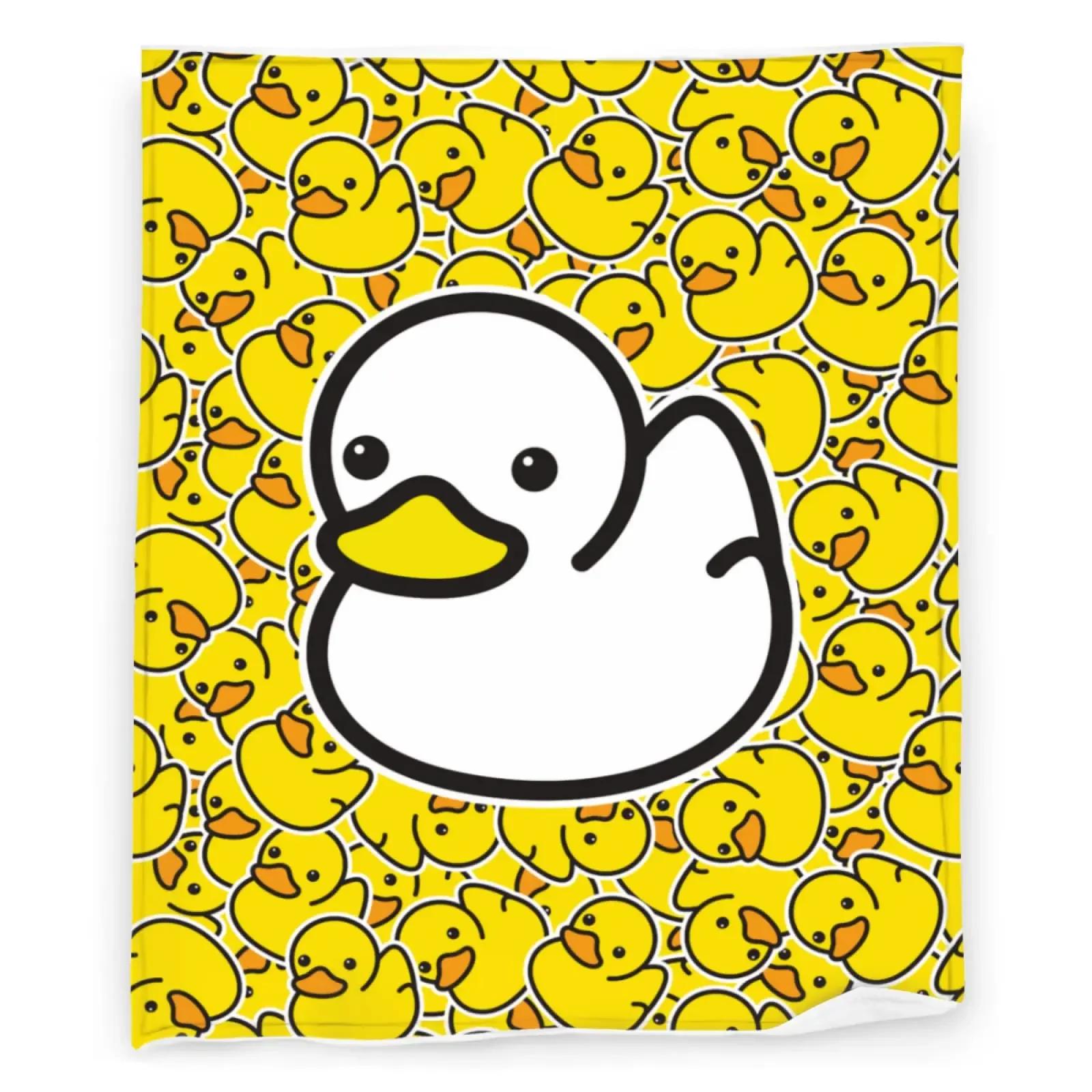 

Милое резиновое одеяло с уткой, мягкое, теплое, всесезонное, желтое, мультяшное, фланелевое, для кровати, автомобиля, дивана, спальни, декора 40x50in