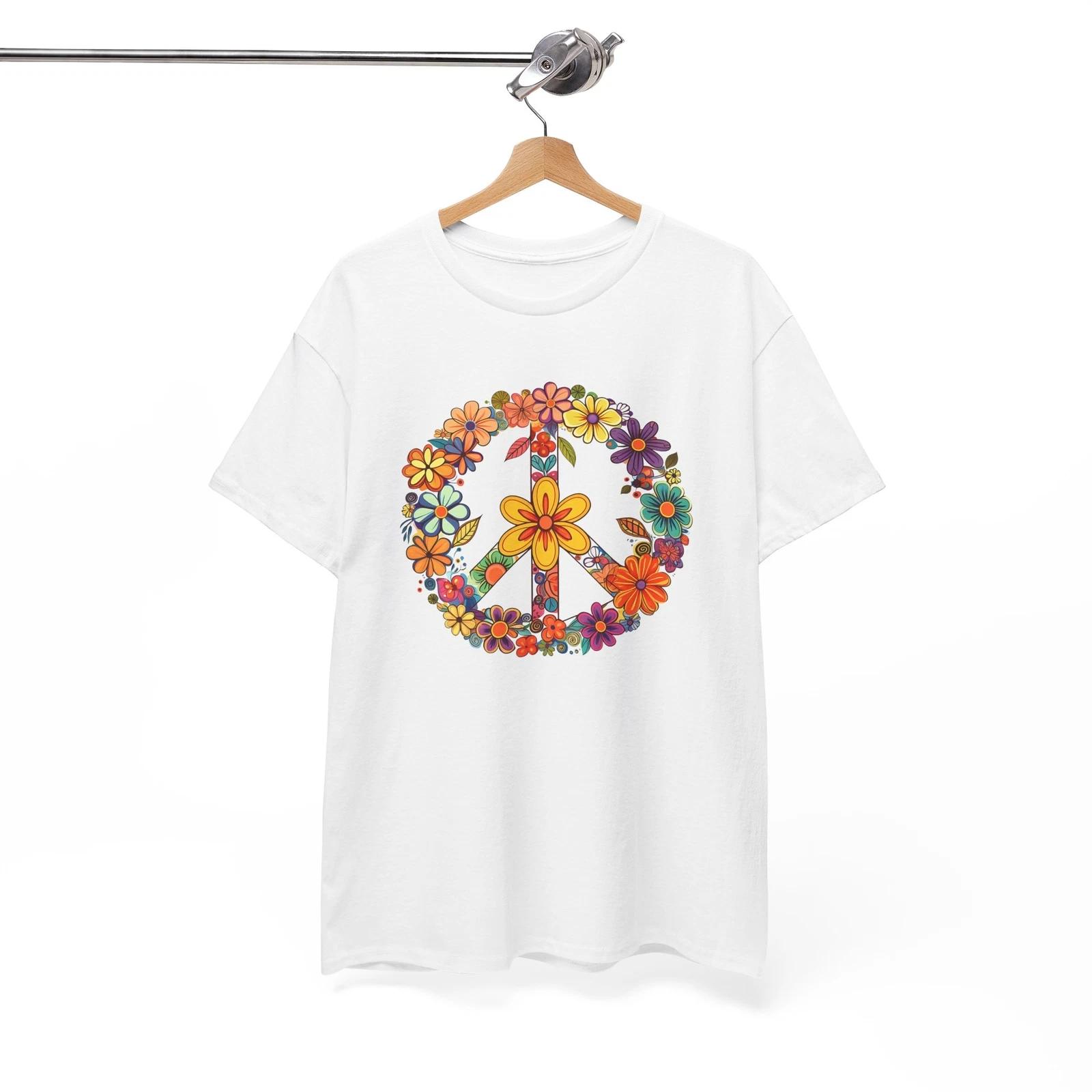 Make Love Not War T-Shirt | 60s Hippie Festival Tee | Peace Sign Shirt L