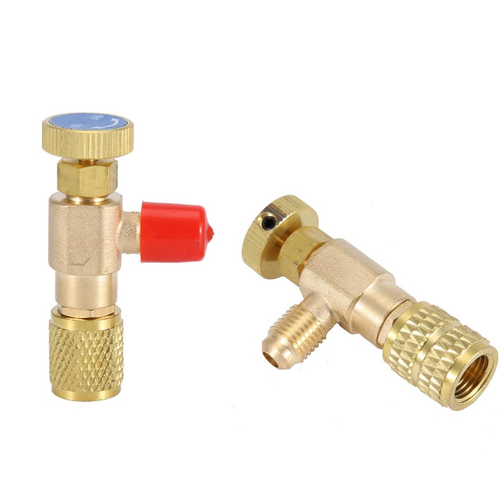2pcs Liquid Safety Valve R410A R22 Air Conditioning Refrigerant 1/4 "Safety Adapter
