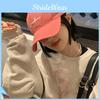 Trendy Letter Design Pink Baseball Cap For Women With Round Top And Brim Bent