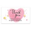 10-50pcs Pink Thank You for Supporting My Small Business Card Thanks Greeting Card Appreciation Cardstock for Sellers Gift 5*9cm