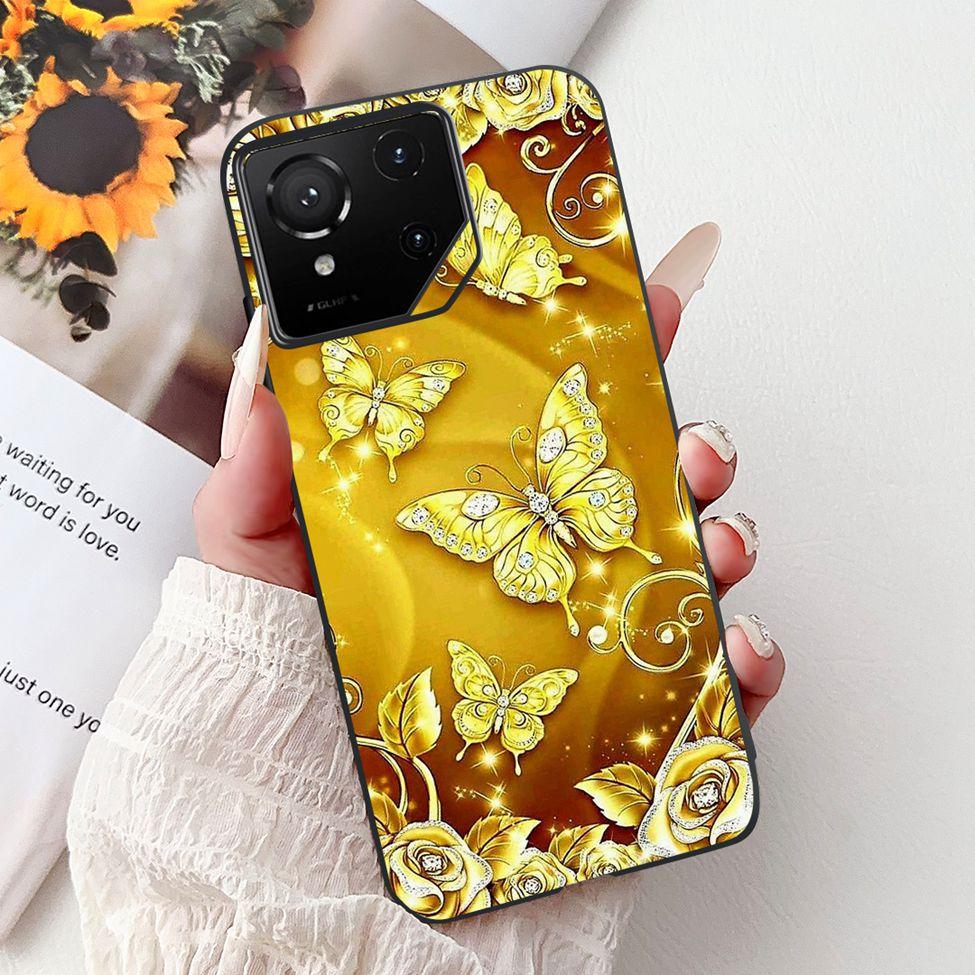 For Asus ROG Phone 9 Pro Back Cover For Asus ROG Phone 9 Case Silicone Cute Cat Luxury Love Funny Painted Shockproof Bumper
