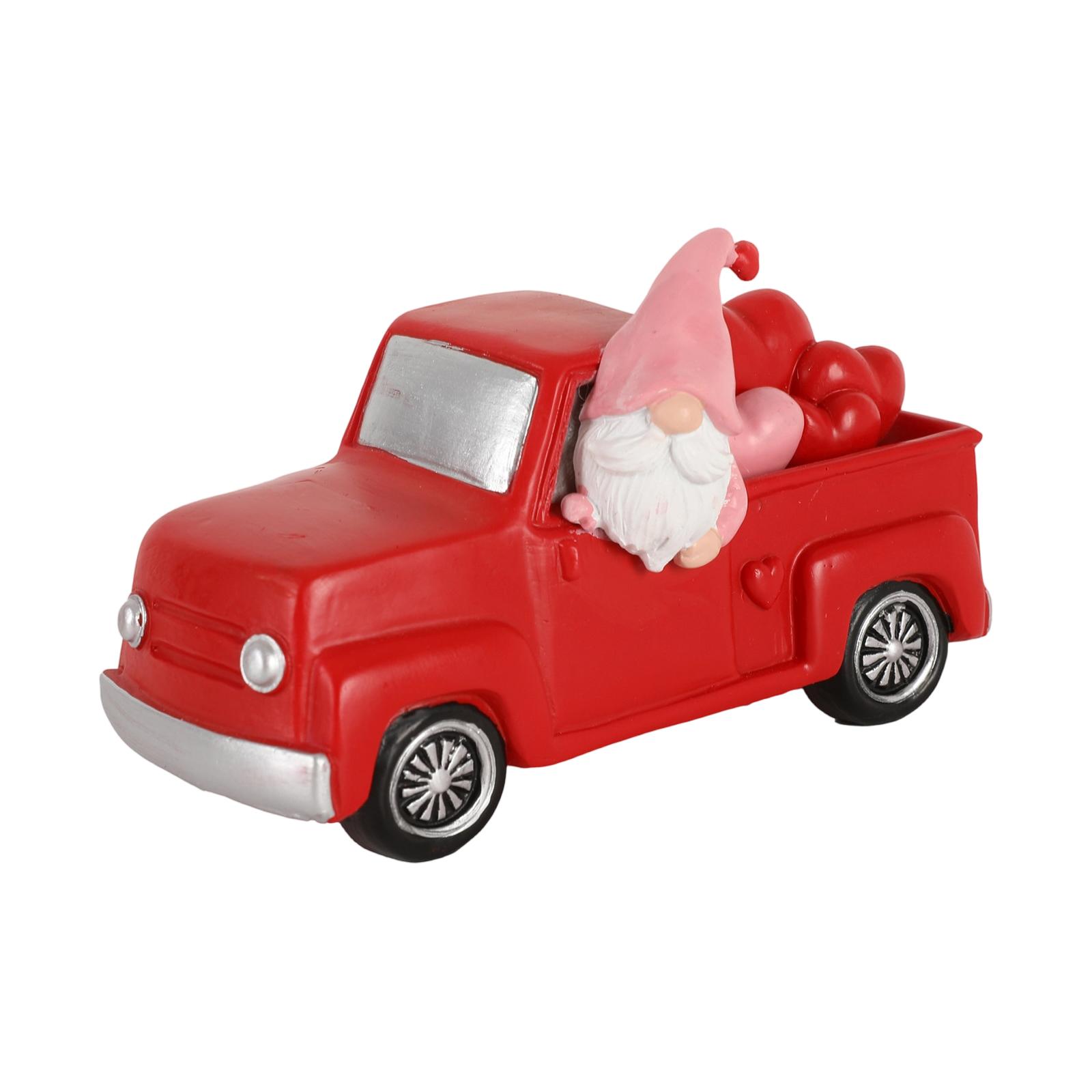 

Valentine s Day Truck Series Dwarf Elderly Driver Love Desktop Decoration Resin Crafts Atmosphere Ornament One Size червоний