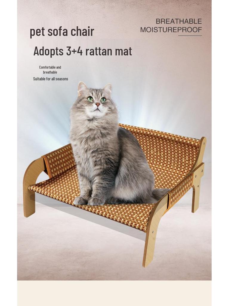 Scratch-Resistant Rattan Cat & Dog Sofa Bed