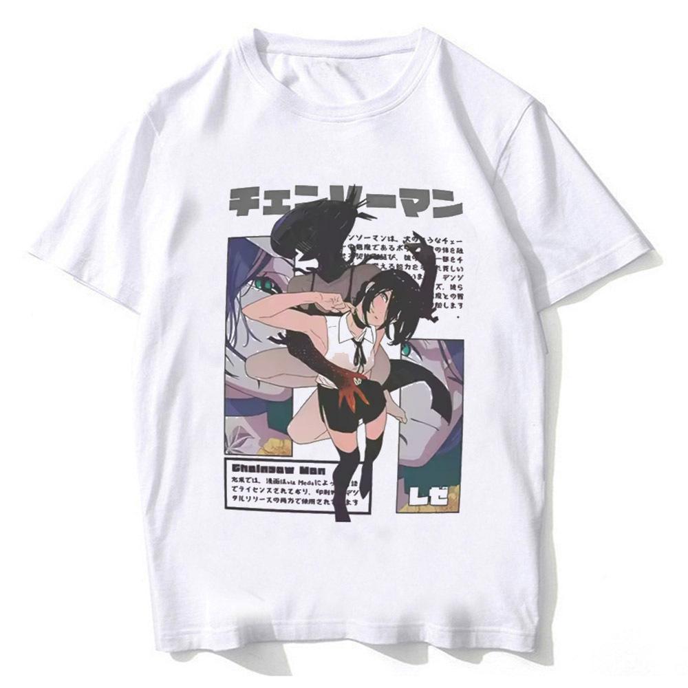 Reze Cotton T Shirt Teen Classic Gothic Hip Hop Psychedelic 80s Y2k Tshirt Pastel Anime Retro 80s Colorful Comfortable16