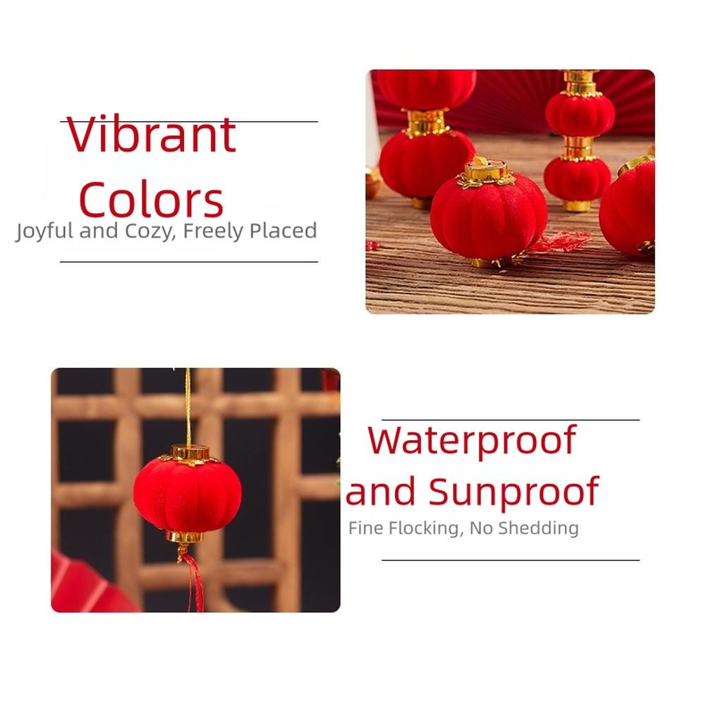 Indoor Outdoor Flocking Lanterns for Chinese New Year Festival Party Decor