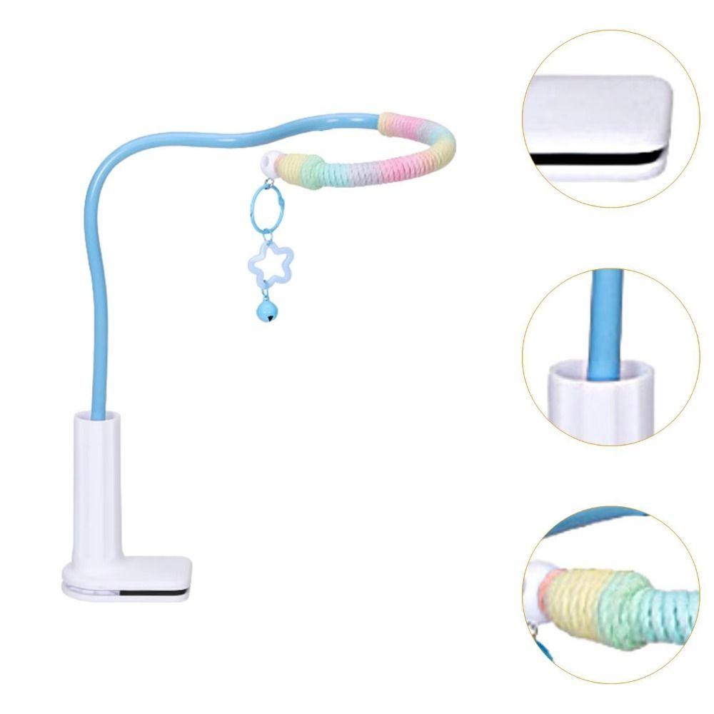 With Bell Bird Perch Stand Stable Paw Grinding Sticks Tabletop Parrot Biting Rod Parakeet Cage