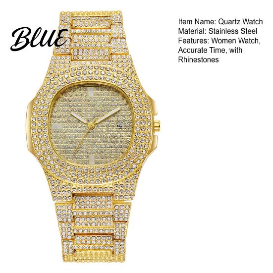 Sparkling Rhinestone Watch Quartz with Full Diamond Bezel And Dial