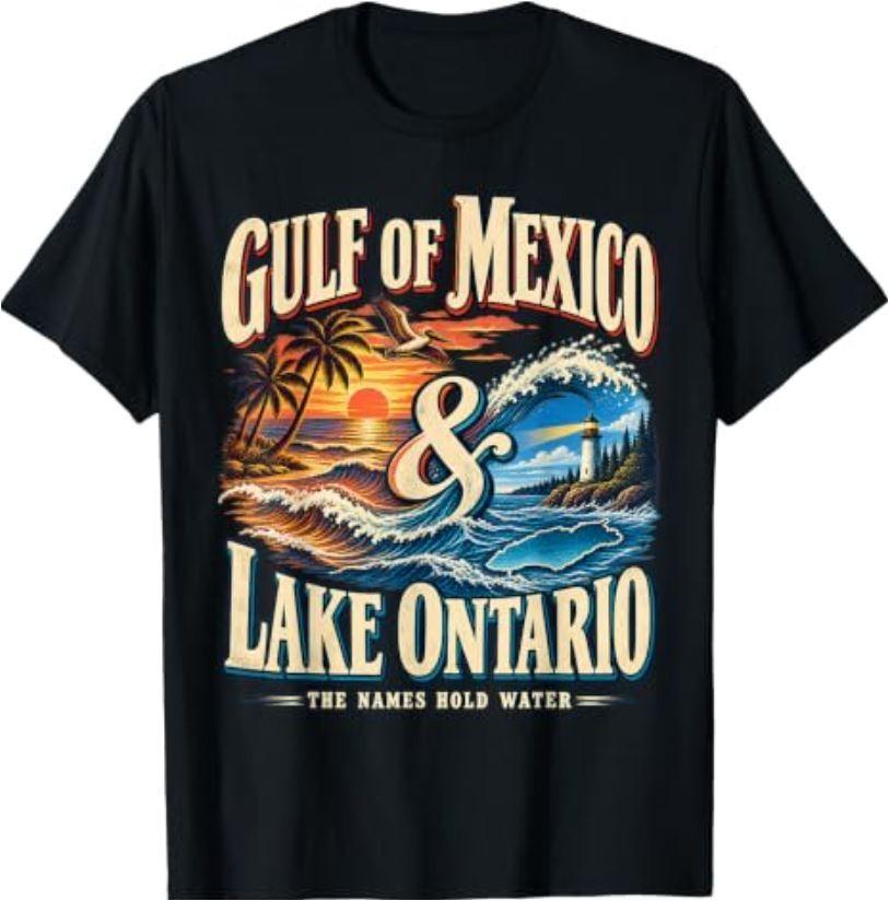 Vintage Great Retro Lakes Gulf of Mexico and Lake Ontario T-Shirt