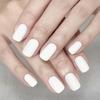 Matte White Short Wearable Nail Stickers – 24-Piece Set