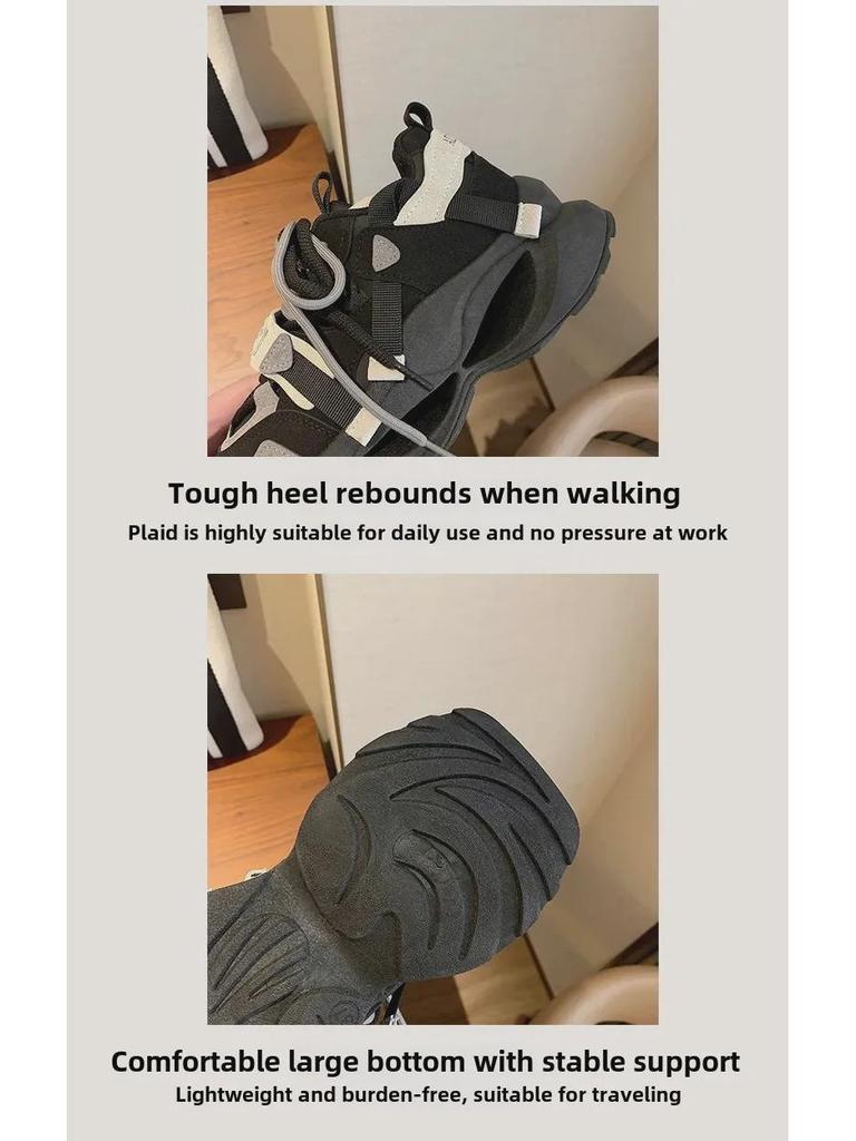 2025 Women's Korean Style Thick-Soled Running Shoes, FB7703: Height-Enhancing, Casual, Spring Sneakers for Students