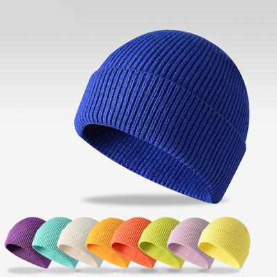 Winter Warm Knitted Beanies For Men Women Solid Color Knitted Hats Outdoor Windproof Skullcap Female Thick Hiking Cycling Beanie