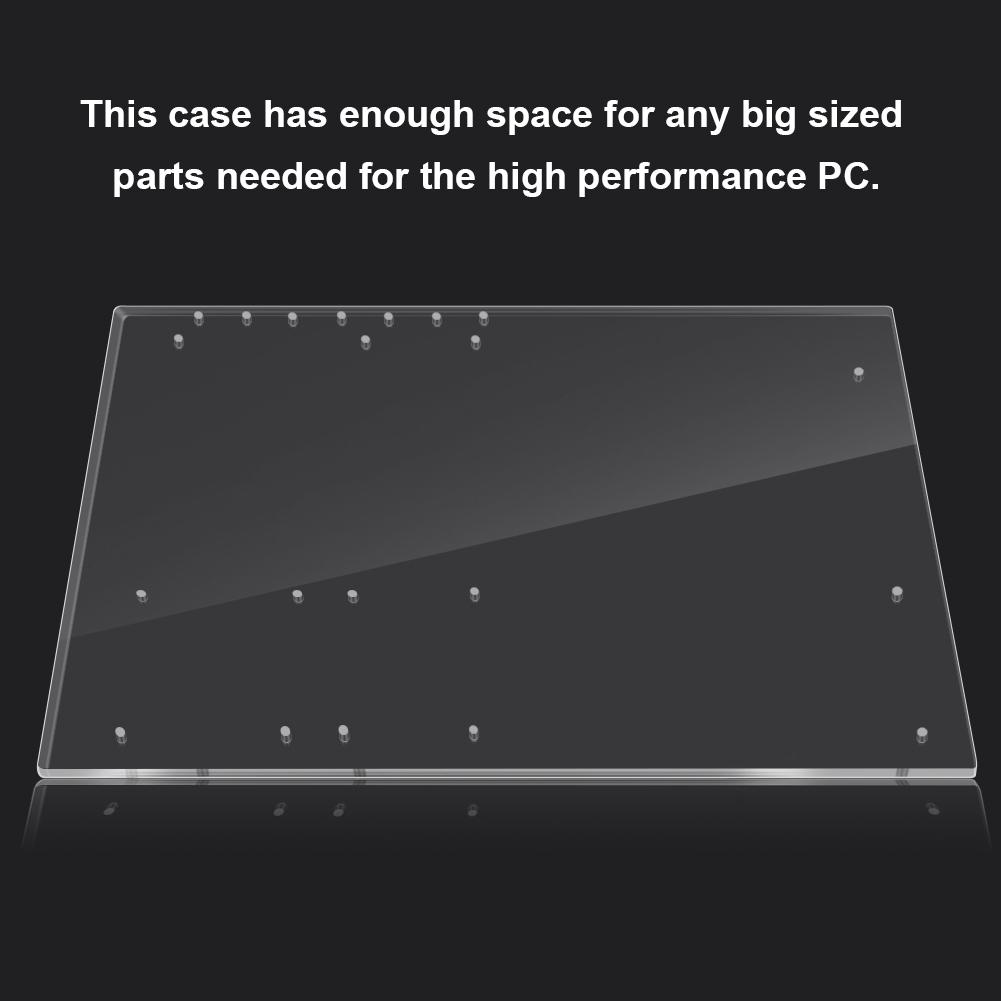 Open Frame Transparent Acrylic Overlock Computer Case DIY Base Stand For ATX Mothboard