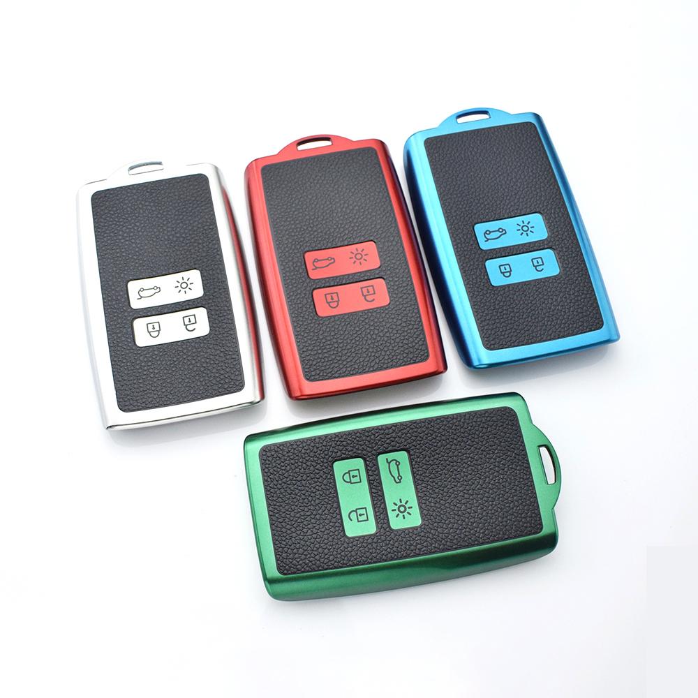 

TPU Leather Car Key Cover Case Fob For Renault Clio Zoe Koleos Scenic 4 Arkana Dacia Sandero Card Captur Megane Talisman Espace червоний