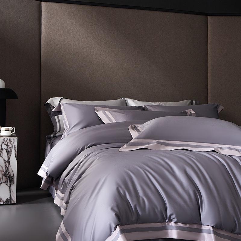 Luxury 160s Thread Count High-Density Four-Piece Australian Cotton Set with Wide Edge Duvet Cover.
