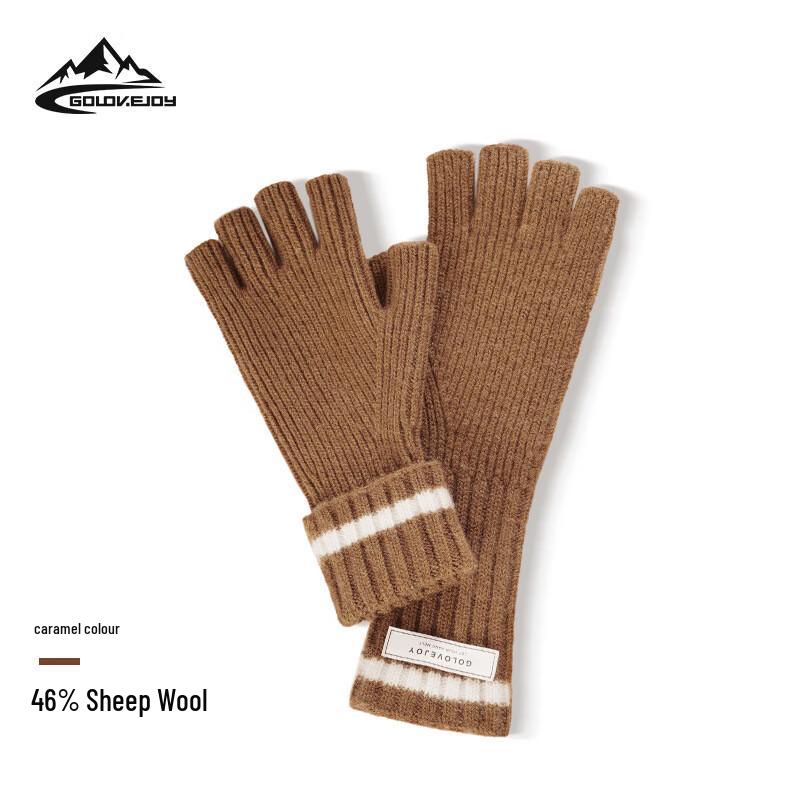 Women's Half-Finger Knitted Wool Gloves