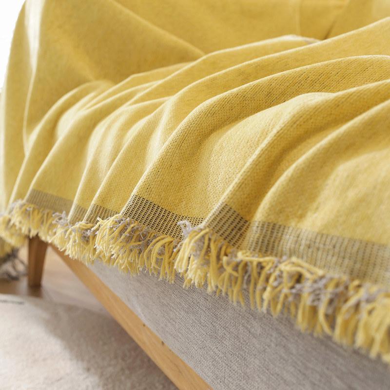 Modern Simple Stripe Fringe Couch Cover 3 Seat Chenille Jacquard Single Chair Cover Recliner Slipcover Sofa Throw All -Season Pet