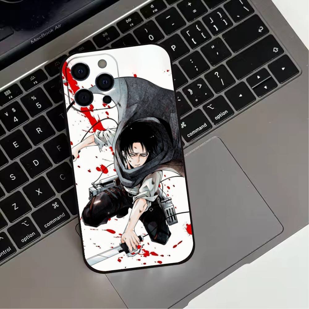 A-Attack on T-Titan Levi Phone Case For iPhone 17,16,15,14,13,12,11 Plus,Pro Max,XS,Soft Silicone Black Cover