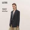 2026 Spring 100% Wool Loose Straight Long Blazer