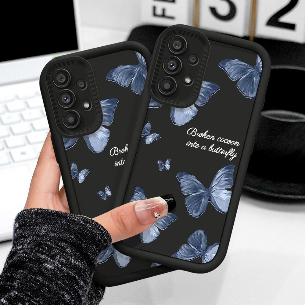 Flying Butterflies Phone Case For Samsung Galaxy A54 A34 A14 A73 A53 A33 A23 A13 A72 A52 A52S A32 A22 A71 4G 5G Staircase Soft C