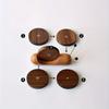 Walnut Wooden Tea Cup Mat Snail Shape Table Insulation Pad Round Tea Tray  Living Room