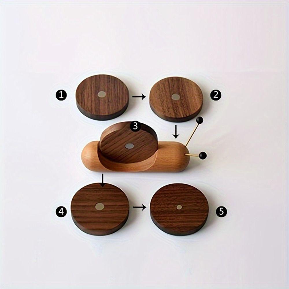 Walnut Wooden Tea Cup Mat Snail Shape Table Insulation Pad Round Tea Tray  Living Room