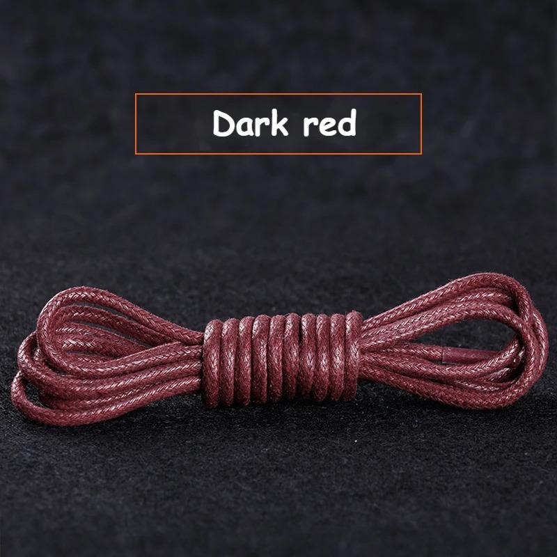 1Pair Cotton Waxed Shoelaces Men's Black Waxing Business Leather Shoelaces Boots Leather Boots Round Shoe Rope Linen Fine Laces