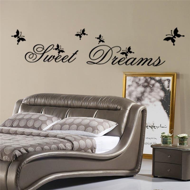 Sweet Dreams Wall Stickers Bedroom Decoration Diy Home Decals Quotes Mural Arts Printing Pvc Poster LS