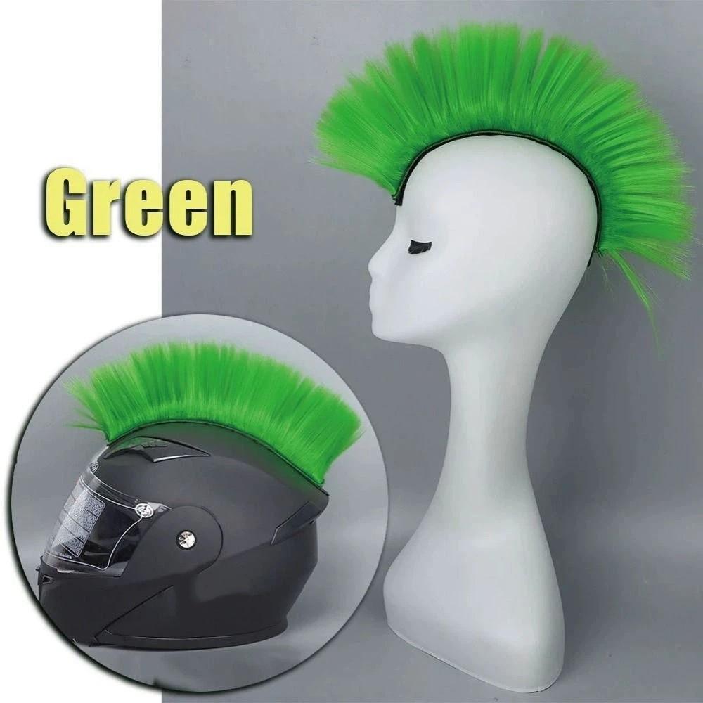 Reusable Mohawk Synthetic Wigs Adhesive Helmet Mohawk Wig Helmet Decorations Rider Accessories