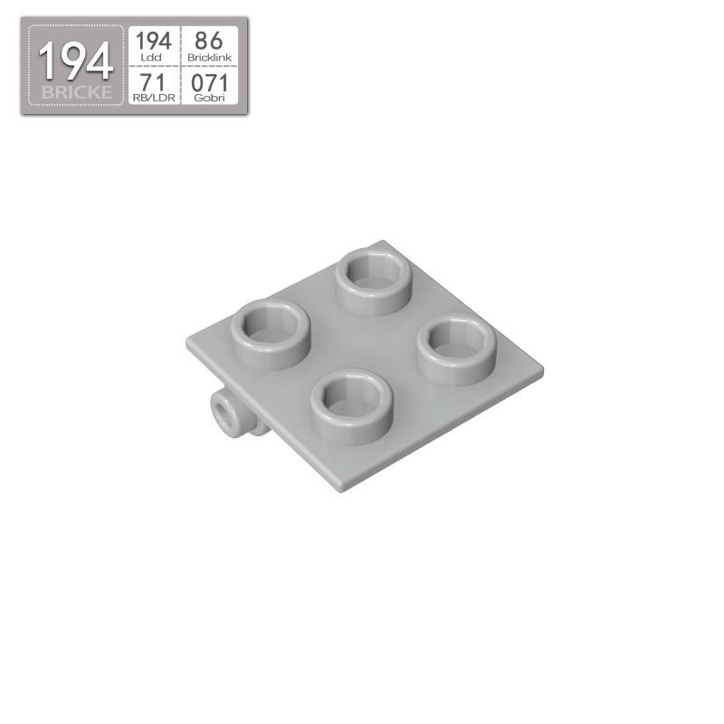 BRICKE 2x2 Hinge Plate Building Blocks, Lego-Compatible MOC Parts 50g (~106 pcs)