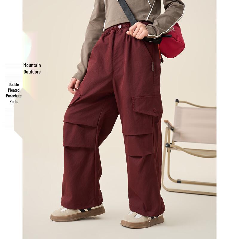 Mengtejiao Girls  Spring Straight-Leg Cargo Pants 140