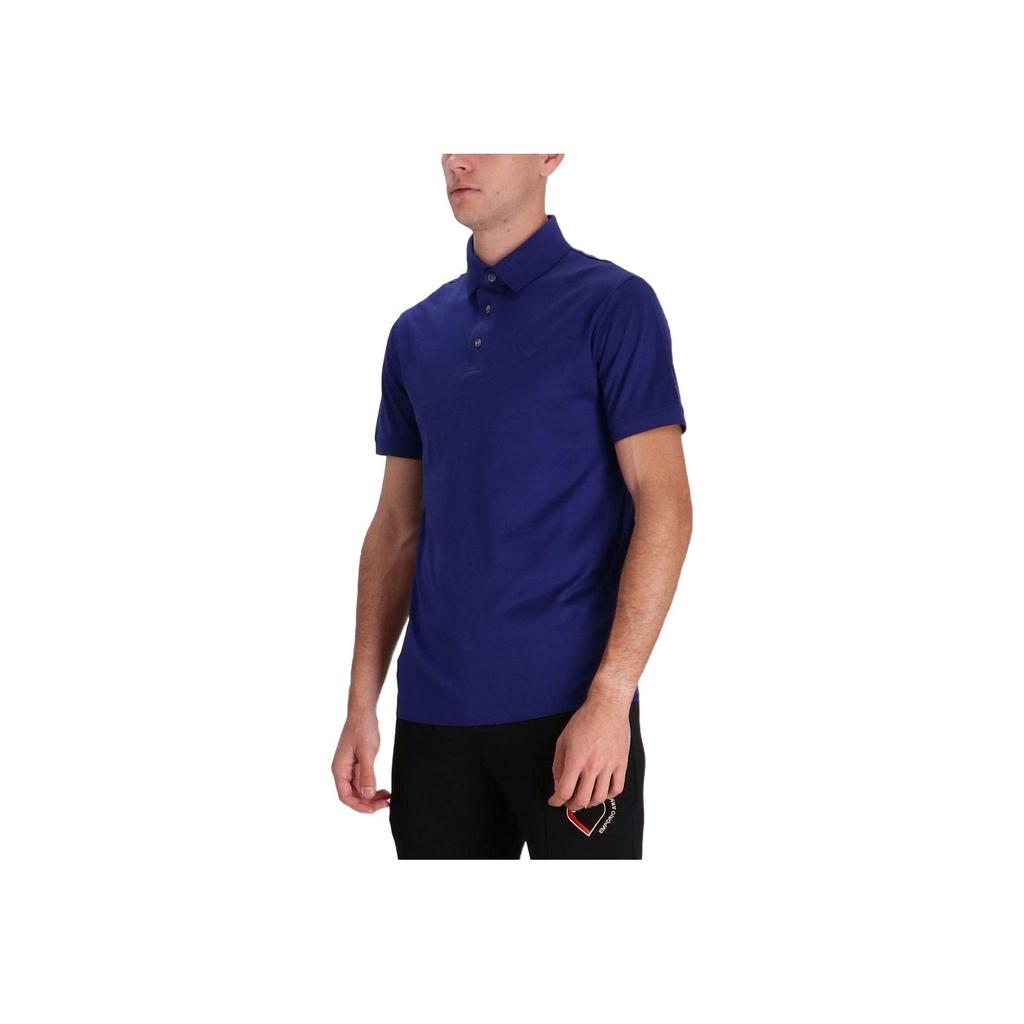 Emporio Armani Ss23 Solid Color Small Logo Embroidered Short Sleeve Polo Shirt Men Polo Shirts Dark-Blue 8N1F98-1JUVZ-0862