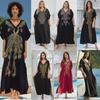 "European & American Embroidered Cotton Maxi Skirt: Women's Beach Sun Protection Robe"